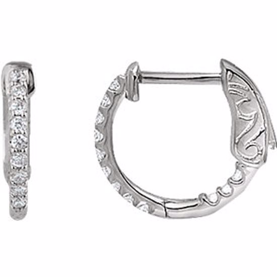 650183:136:P Platinum 1/4 CTW Diamond Inside/Outside Hoop Earrings