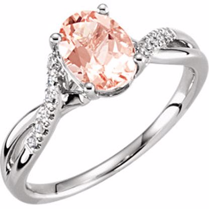 651501:100:P 14kt White Morganite & .06 CTW Diamond Ring