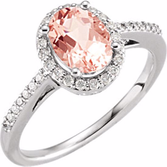 651509:100:P 14kt White Morganite & 1/5 CTW Diamond Ring