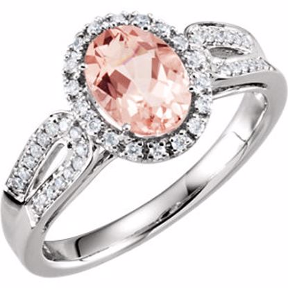 651508:100:P 14kt White Morganite & 1/5 CTW Diamond Ring