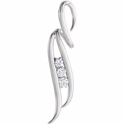 85965:105:P 14kt White 1/3 CTW Diamond 3-Stone Freeform Pendant