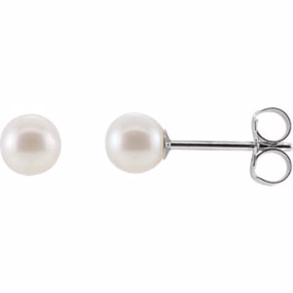 1605:102:P 14kt White Freshwater Cultured Pearl Earrings