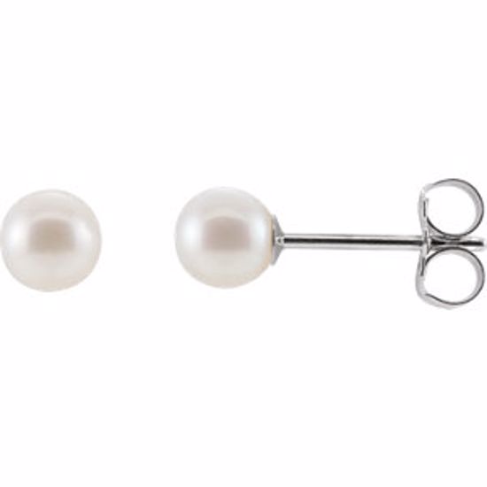 1605:102:P 14kt White Freshwater Cultured Pearl Earrings