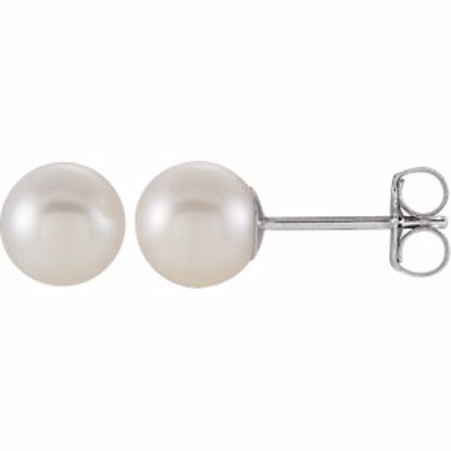 1608:102:P 14kt White 6-6.5mm Freshwater Cultured Pearl Earrings