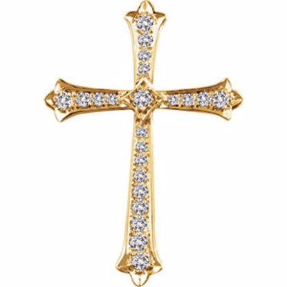 651390:112:P 14kt Yellow 1 CTW Diamond Cross Pendant