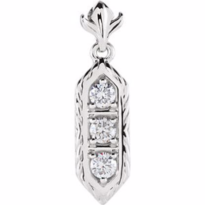 85983:105:P 14kt White 1/2 CTW Diamond 3-Stone Pendant