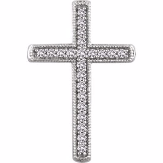 651392:101:P 14kt White 1/4 CTW Diamond Cross Pendant