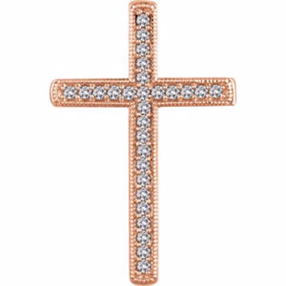 651392:105:P 14kt Rose 1/3 CTW Diamond Cross Pendant