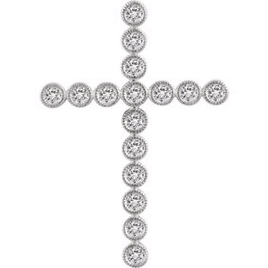 651393:101:P 14kt White 1/4 CTW Diamond Cross Pendant