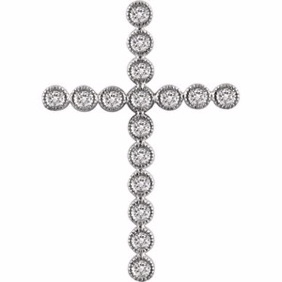 651393:104:P 14kt White 1/3 CTW Diamond Cross Pendant