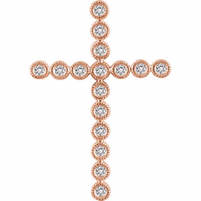 651393:105:P 14kt Rose 1/3 CTW Diamond Cross Pendant