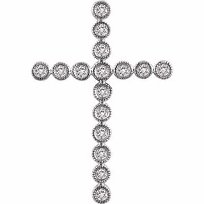 651393:107:P 14kt White 1/2 CTW Diamond Cross Pendant