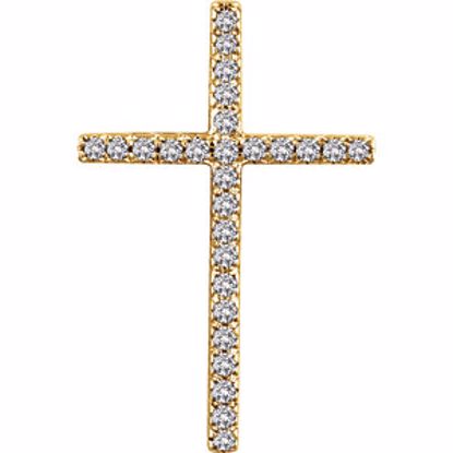 651394:103:P 14kt Yellow 1/3 CTW Diamond Cross Pendant