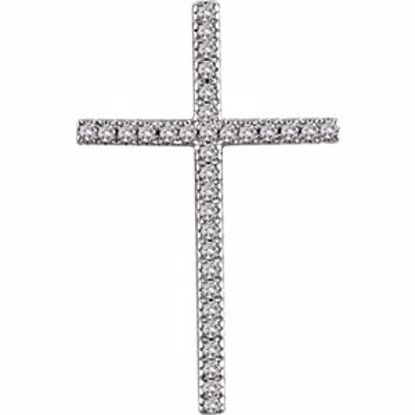 651394:107:P 14kt White 1/2 CTW Diamond Cross Pendant