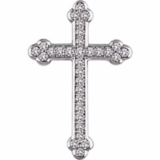 651391:104:P 14kt White 1/3 CTW Diamond Cross Pendant