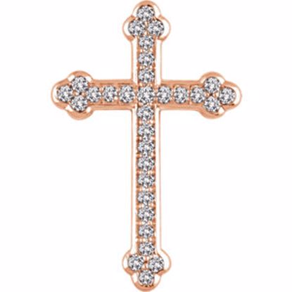 651391:105:P 14kt Rose 1/3 CTW Diamond Cross Pendant