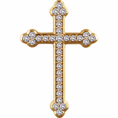 651391:109:P 14kt Yellow 3/4 CTW Diamond Cross Pendant