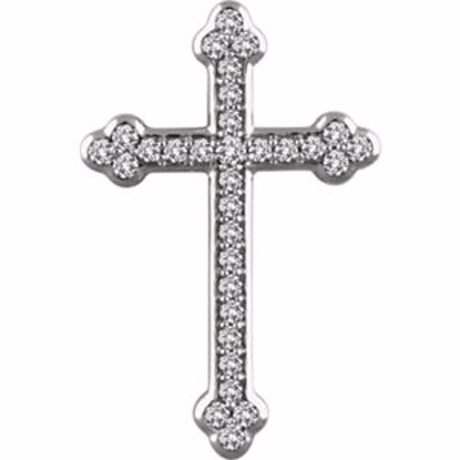 651391:107:P 14kt White 1/2 CTW Diamond Cross Pendant