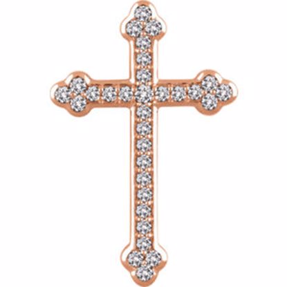 651391:108:P 14kt Rose 1/2 CTW Diamond Cross Pendant