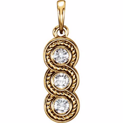 86001:104:P 14kt Yellow 1/3 CTW Diamond 3-Stone Pendant