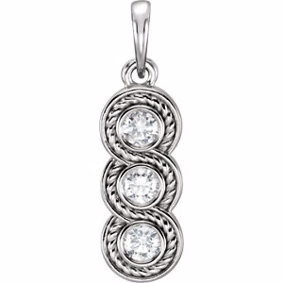 86001:105:P 14kt White 1/3 CTW Diamond 3-Stone Pendant