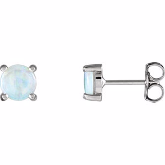 1285:104:P 14kt White Opal Earrings