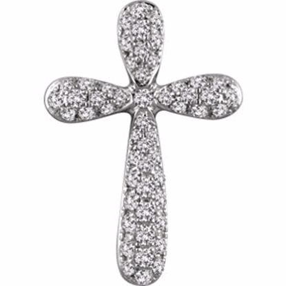 651395:101:P 14kt White 1/4 CTW Diamond Cross Pendant