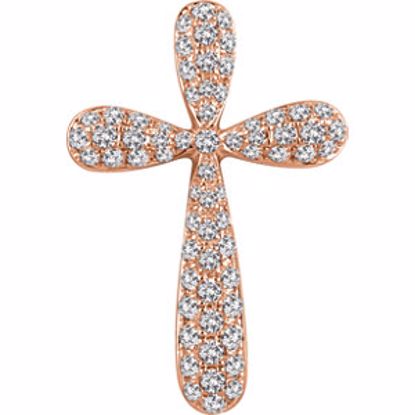 651395:105:P 14kt Rose 1/3 CTW Diamond Cross Pendant