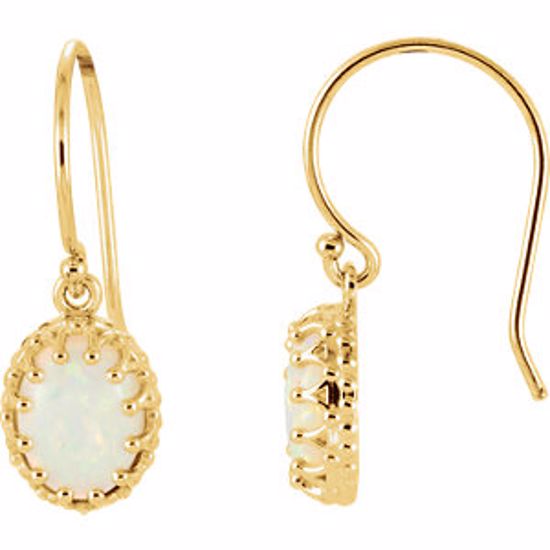 69784:301:P 14kt Yellow Opal Earrings