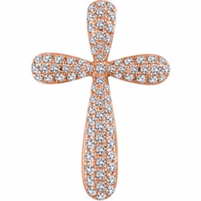 651395:108:P 14kt Rose 1/2 CTW Diamond Cross Pendant