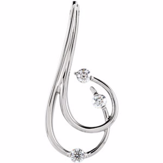 85969:105:P 14kt White 1/4 CTW Diamond Freeform Pendant