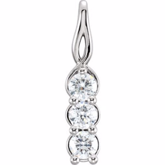 85982:105:P 14kt White 1/2 CTW Diamond 3-Stone Pendant