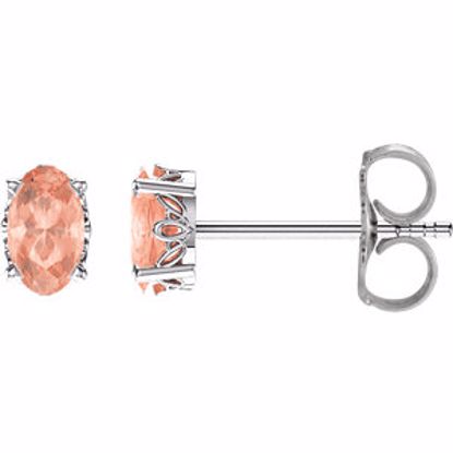 1920:129:P 14kt White Morganite Earrings