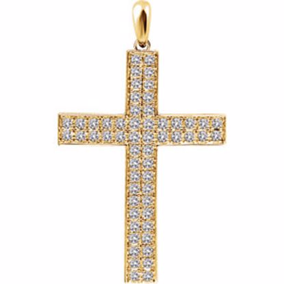 651396:106:P 14kt Yellow 1/2 CTW Diamond Cross Pendant