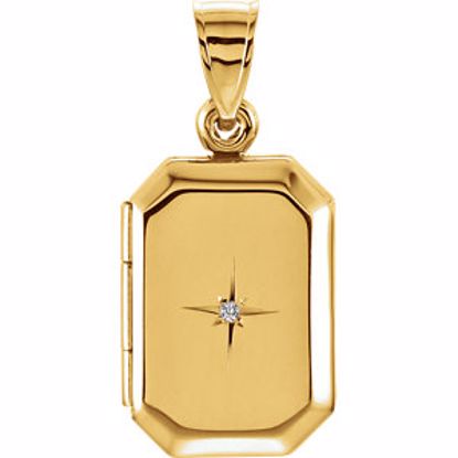 86042:1000:P 14kt Yellow .01 CT Diamond Locket