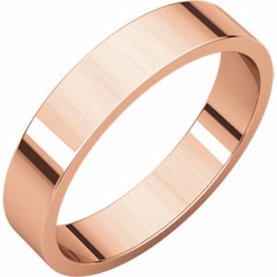 F10.5:124:P 10kt Rose 4mm Flat Band