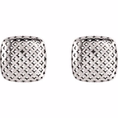 86002:102:P 14kt White Pierced Style Earrings