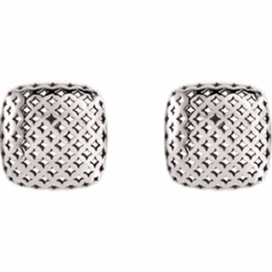 86002:102:P 14kt White Pierced Style Earrings