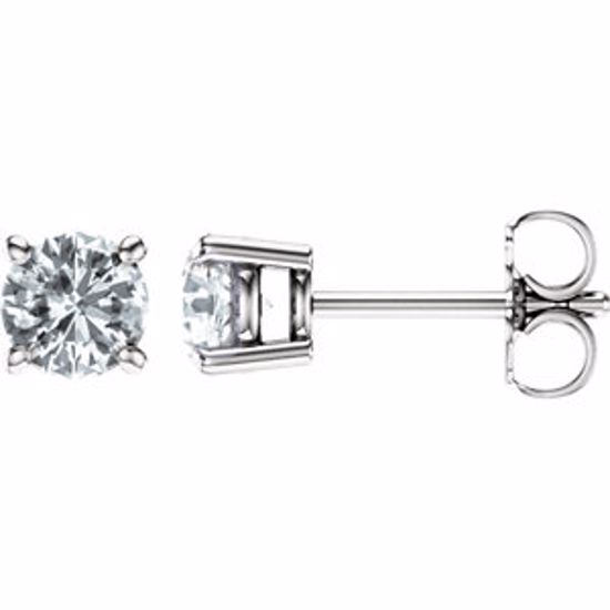 1874:70160:P 14kt White 5mm Round White Sapphire Earrings