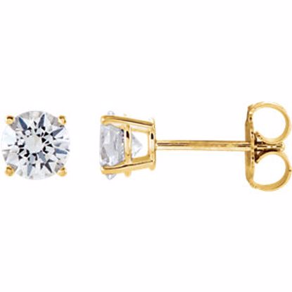 1874:70161:P 14kt Yellow 5mm Round White Sapphire Earrings