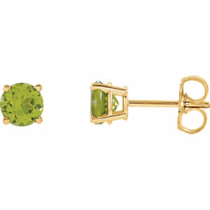 1874:70143:P 14kt Yellow 5mm Round Peridot Earrings