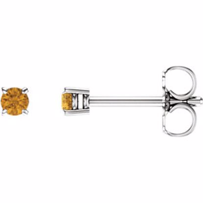 1874:70144:P 14kt White 2.5mm Round Citrine Earrings