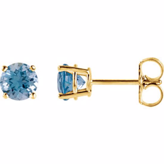 1874:70113:P 14kt Yellow 5mm Round Swiss Blue Topaz Earrings