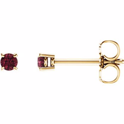 1874:70121:P 14kt Yellow 2.5mm Round Mozambique Garnet Earrings