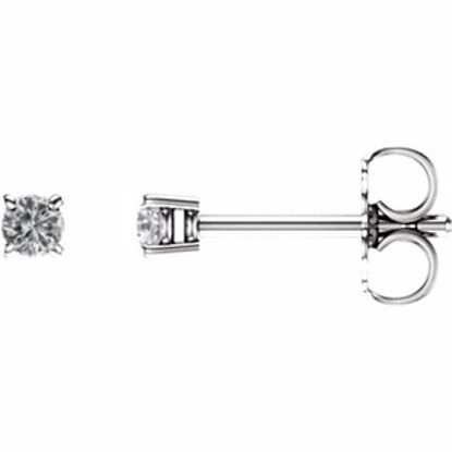 1874:70156:P 14kt White 2.5mm Round White Sapphire Earrings