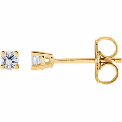 1874:70157:P 14kt Yellow 2.5mm Round White Sapphire Earrings