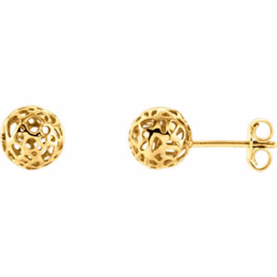 85992:1001:P 14kt Yellow Ball Earrings