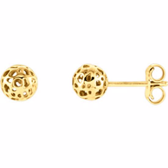 85993:1000:P 14kt White Ball Earrings