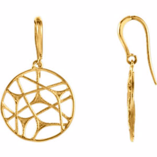 85985:1001:P 14kt Yellow Web Design Earrings