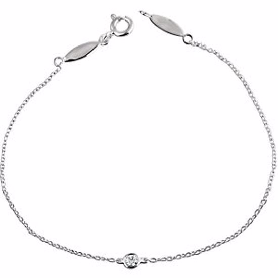 651576:60000:P 14kt White .08 CT Diamond Bracelet